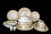 Столовый сервиз на 6 персон 27 предметов B & W Gold Falkenporzellan