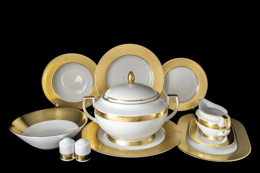Фото Столовые сервизы Столовый сервиз на 6 персон 27 предметов Full Gold 9342 Falkenporzellan