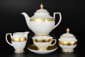 Фарфоровый чайный сервиз на 6 персон 17 предметов Full Gold 9342 Falkenporzellan