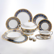 Столовый сервиз Falkenporzellan Imperial Blue Gold 6 персон 27 предметов