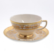 Комплект чайных пар Falkenporzellan Imperial Creme Gold Constanza 220 мл(6 пар)