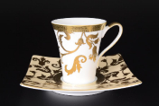 Комплект чайных пар Falkenporzellan Tosca Creme Gold 220 мл(6 пар)