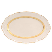 Овальное блюдо Thun Мария Луиза золотая лента Ivory 34 см