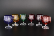 Комплект фужеров для бренди Цветной хрусталь 250 мл(6 шт.) Bohemia Crystal