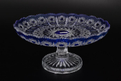 Тортница Колорс Синяя хрусталь Bohemia Crystal