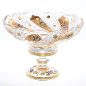 Фруктовница на ножке Bohemia Max Crystal Золото 25 см Bohemia Crystal