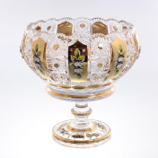 Фруктовница на ножке Bohemia Max Crystal Золото 25 см Bohemia Crystal