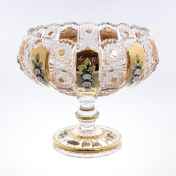 Фруктовница на ножке Bohemia Max Crystal Золото 25 см Bohemia Crystal