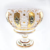 Фруктовница на ножке золото Bohemia Max Crystal 30 см Bohemia Crystal