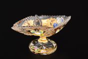 Конфетница 15 см на ножке Sonne Crystal Золото Bohemia Crystal