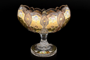 Блюдо ладья 20 см на ножке Sonne Crystal Золото Bohemia Crystal