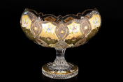 Блюдо ладья 25 см на ножке Sonne Crystal Золото Bohemia Crystal