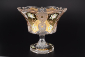 Фруктовница 25 см на ножке Sonne Crystal Золото Bohemia Crystal