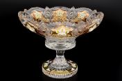 Фруктовница 25 см на ножке Sonne Crystal Золото Bohemia Crystal