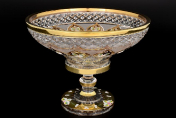 Фруктовница 25 см на ножке Sonne Crystal Золото Bohemia Crystal