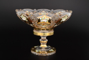 Фруктовница 25 см на ножке Sonne Crystal Золото Bohemia Crystal