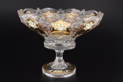 Фруктовница 30 см на ножке Sonne Crystal Золото Bohemia Crystal