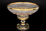 Фруктовница 30 см на ножке Sonne Crystal Золото Bohemia Crystal