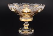 Фруктовница 30 см на ножке Sonne Crystal Золото Bohemia Crystal