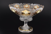 Фруктовница 35 см на ножке Sonne Crystal Золото Bohemia Crystal