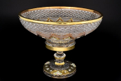 Фруктовница 35 см на ножке Sonne Crystal Золото Bohemia Crystal
