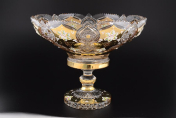 Фруктовница 35 см на ножке Sonne Crystal Золото Bohemia Crystal