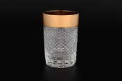 Комплект стаканов для воды Фелиция 250 мл Sonne Crystal Золото (6 шт.) Bohemia Crystal