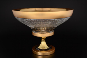 Фруктовница 35 см на ножке Sonne Crystal Золото Bohemia Crystal