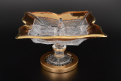 Фруктовница Florale 36 см Sonne Crystal Золото Bohemia Crystal