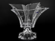 Фруктовница на ножке Bohemia Gold Florale Зелёная 36 см Bohemia Crystalite