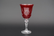 Комплект фужеров для вина 220 мл красный (6 шт.) Bohemia Crystal