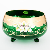 Тройножка Crystal Bohemia Лепка зеленая 18 см Bohemia Crystal