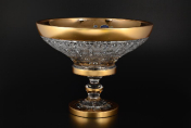 Фруктовница 30 см на ножке Sonne Crystal Золото Bohemia Crystal