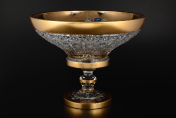 Фруктовница 35 см на ножке Sonne Crystal Золото Bohemia Crystal