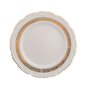 Круглое блюдо Thun Мария Луиза золотая лента Ivory 30 см