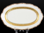 Овальное блюдо Thun Мария Луиза золотая лента Ivory 24 см