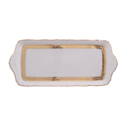 Фарфоровый поднос Thun Мария Луиза золотая лента Ivory 38 см
