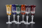 Комплект фужеров для шампанского Bohemia Цветной хрусталь 180 мл(6 шт.) Bohemia Crystal
