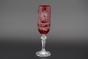 Комплект "Мирел" фужеров для шампанского 180 мл красный (6 шт.) Bohemia Crystal