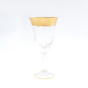 Комплект фужеров для вина Bohemia Хрусталь с золотом 220 мл(6 шт.) Bohemia Crystal