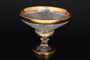 Фруктовница Фелиция 20 см на ножке Sonne Crystal Золото Bohemia Crystal