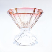 Конфетница на ножке розовая Bohemia Gold Metropolitan 21 см Bohemia Crystalite