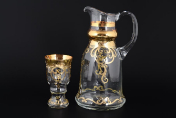 Комплект для воды Bohemia Смальта Золотой узор 7 предметов Bohemia Crystal