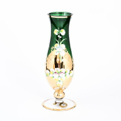 Ваза 25 см Лепка зеленая E-V Bohemia Crystal