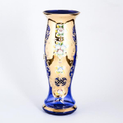 Ваза для цветов Bohemia Лепка синяя 30 см Bohemia Crystal