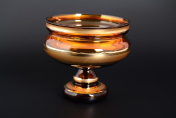 Конфетница с крышкой 15 см медовая BOHEMIA GOLD Bohemia Crystalite