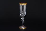 Комплект фужеров для шампанского 150 мл Кристина Матовая полоса А-М (6 шт.) Bohemia Crystalite