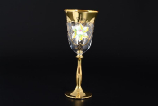 Комплект фужеров для вина 250 мл Лепка прозрачная U-R золотая ножка (6 шт.) Bohemia Crystal