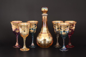 Комплект 7 предметов графин и стаканы Veneziano Color Art Decor