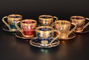 Фарфоровый Комплект кофейных пар Veneziano Color Art Decor